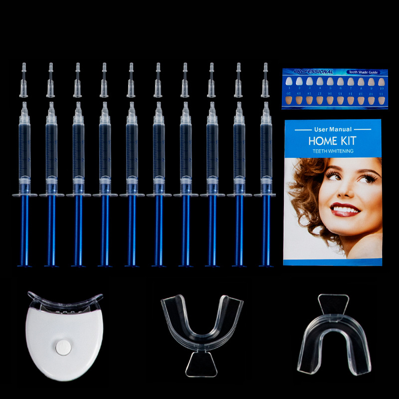 Free shipping 10pcs/PackWholesale Dental Whitening Lamp Yellow Stain Remove Bright White Smile Professional Home Cold Led Light Teeth Whitening Kit