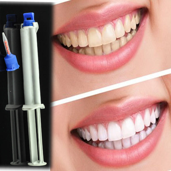 Free Shipping 2.5ml 10pcs/PACK Dual Chamber Syringe Strong Dentist Clinic Teeth Whitening Bleaching Gel Syringe Salon Dual Barrel Syringe