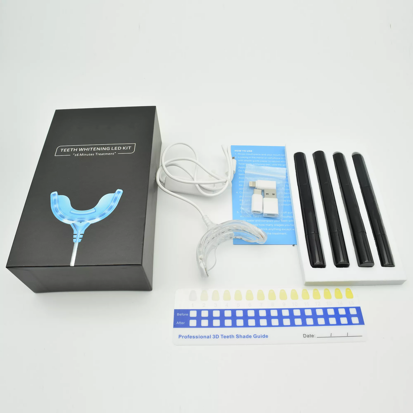 Free Shipping 10pcs/Pack CE Certified Professional Best Teeth Whitening Products At Home Teeth Whitening Kit With Led Accelerator