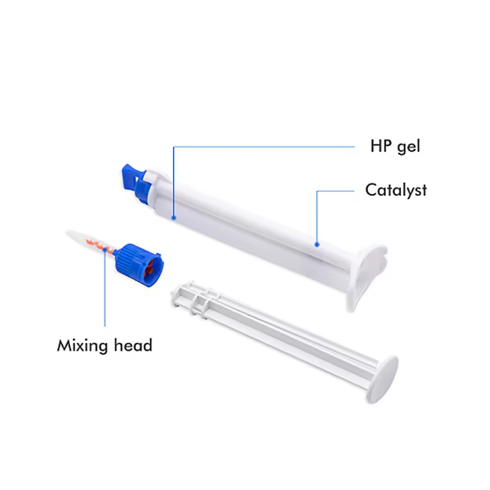 Free Shipping 2.5ml 10pcs/PACK Dual Chamber Syringe Strong Dentist Clinic Teeth Whitening Bleaching Gel Syringe Salon Dual Barrel Syringe