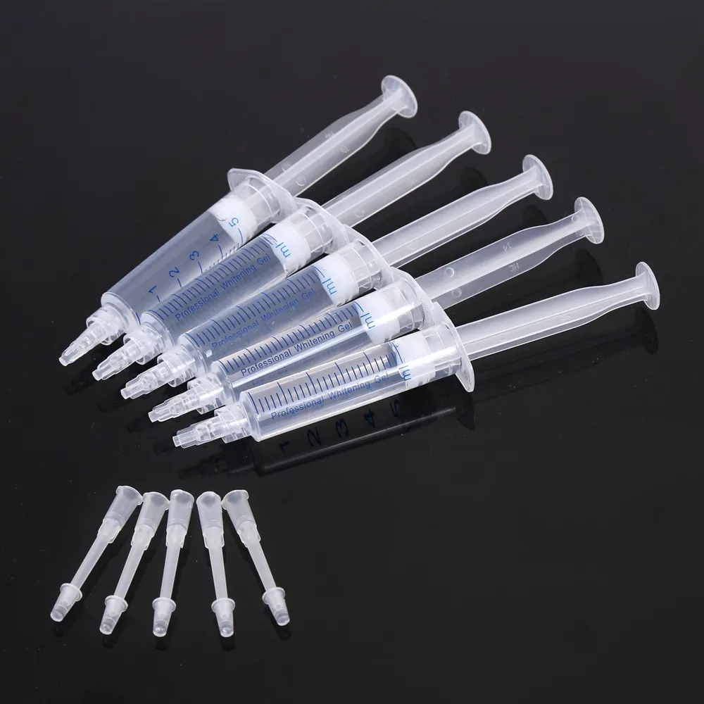 Free Shipping 50pcs/pack 0.1-35%Hp/0.1-44%Cp/Non-Peroxide Gel Home Use Teeth Whitener Dental Bleaching Tooth Refil Syringe Teeth Whitening Gel