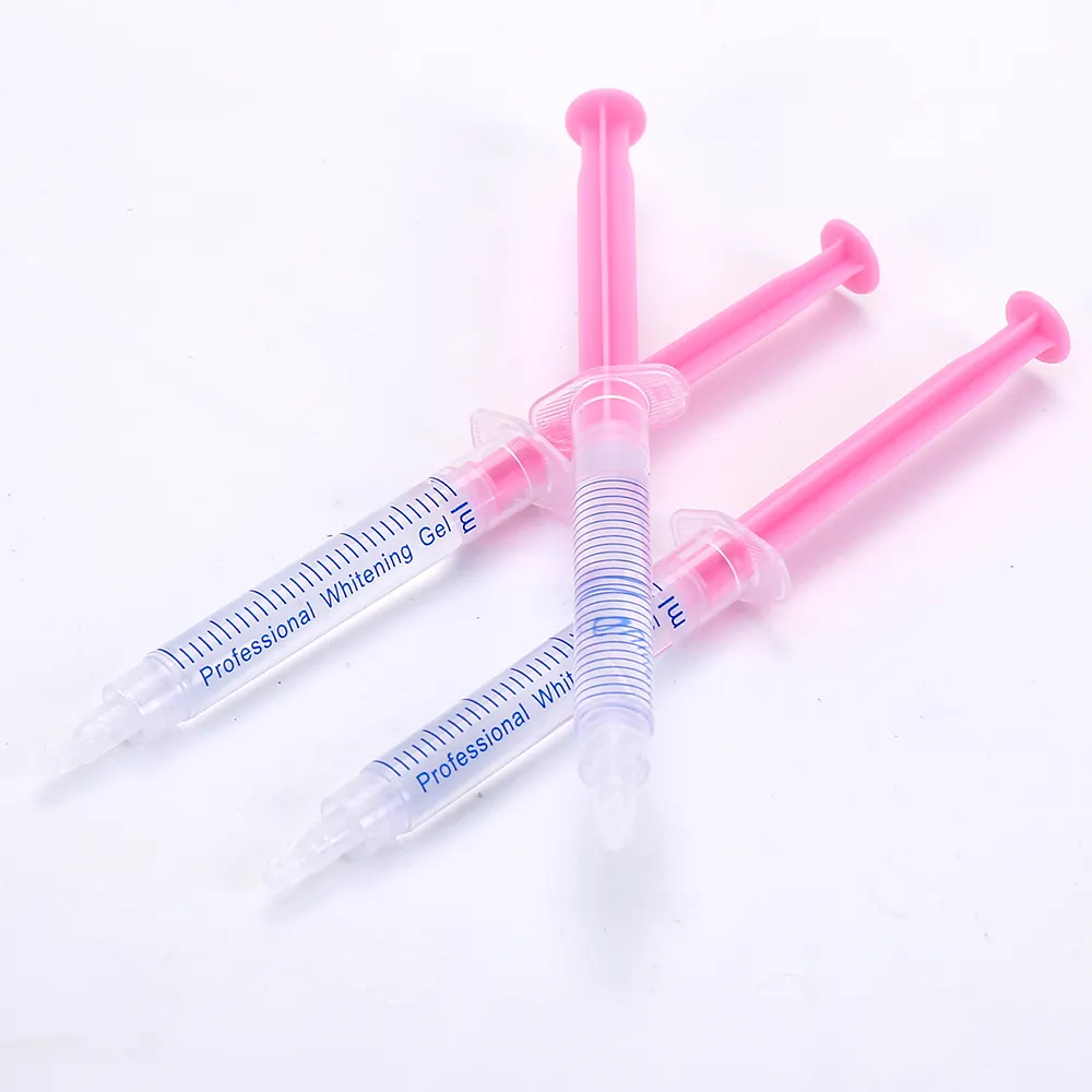 Free Shipping 50pcs/pack 0.1-35%Hp/0.1-44%Cp/Non-Peroxide Gel Home Use Teeth Whitener Dental Bleaching Tooth Refil Syringe Teeth Whitening Gel