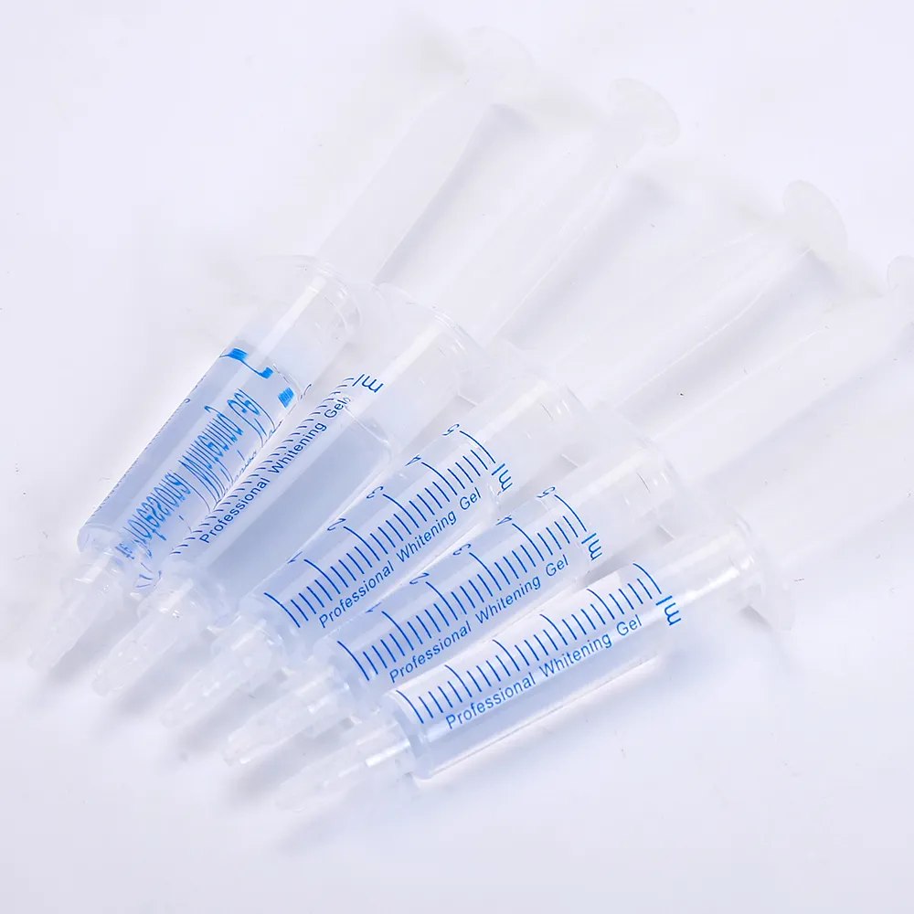 Free Shipping 50pcs/pack 0.1-35%Hp/0.1-44%Cp/Non-Peroxide Gel Home Use Teeth Whitener Dental Bleaching Tooth Refil Syringe Teeth Whitening Gel