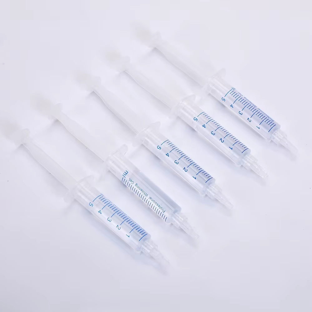 Free Shipping 50pcs/pack 0.1-35%Hp/0.1-44%Cp/Non-Peroxide Gel Home Use Teeth Whitener Dental Bleaching Tooth Refil Syringe Teeth Whitening Gel