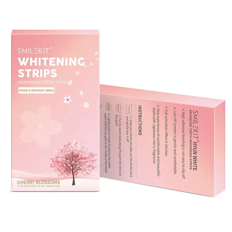 Free Shipping 10boxes/pack Wholesale Cherry Blossom Dental Teeth Whitening Strips Private Label No reviews yet