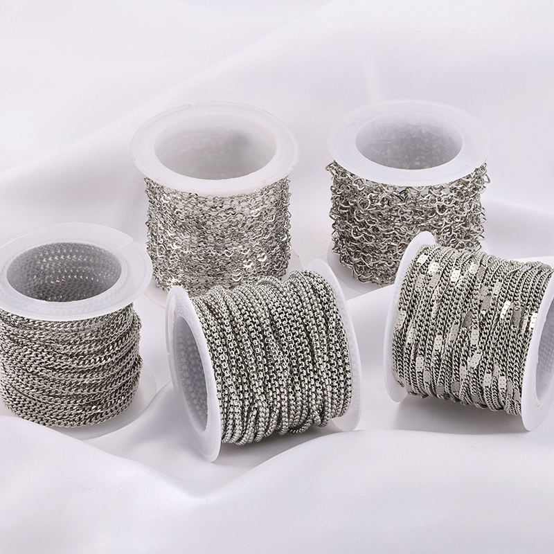10Meters Wholesale Stainless Steel Thin Gold Chain for Permanent Necklace Jewelry Making Findings & Components Accessories