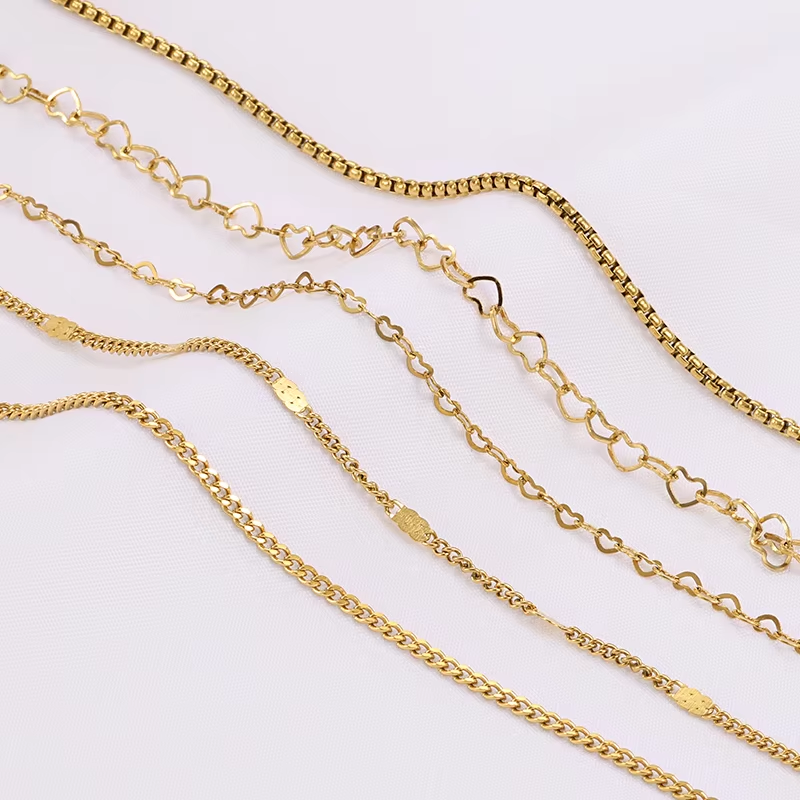 10Meters Wholesale Stainless Steel Thin Gold Chain for Permanent Necklace Jewelry Making Findings & Components Accessories