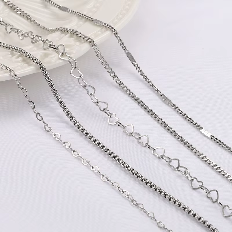 10Meters Wholesale Stainless Steel Thin Gold Chain for Permanent Necklace Jewelry Making Findings & Components Accessories