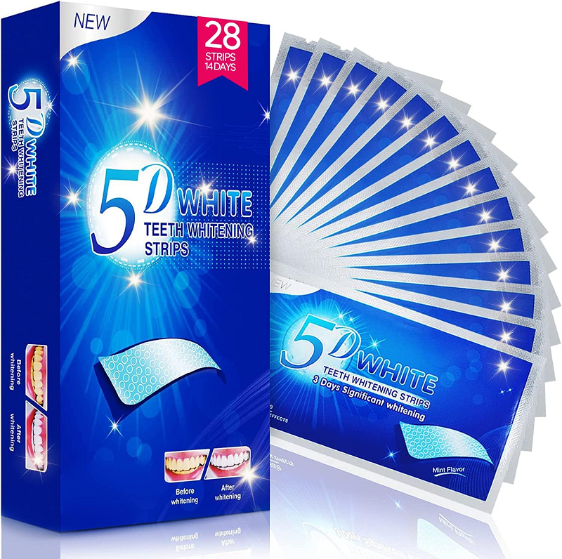 Free Shipping Wholesale Mint Flavored 7 Treatments Bright Organic Premium 28 Dissolving Pap Teeth Whitening Strips For Sensitive Teeth