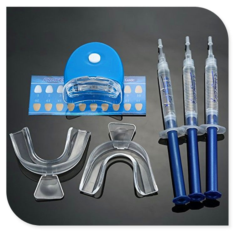 Free Shipping 10boxes/Pack Bleaching Kit Home Use Led Light With Three Gels Syringe New Teeth Whitening Kit