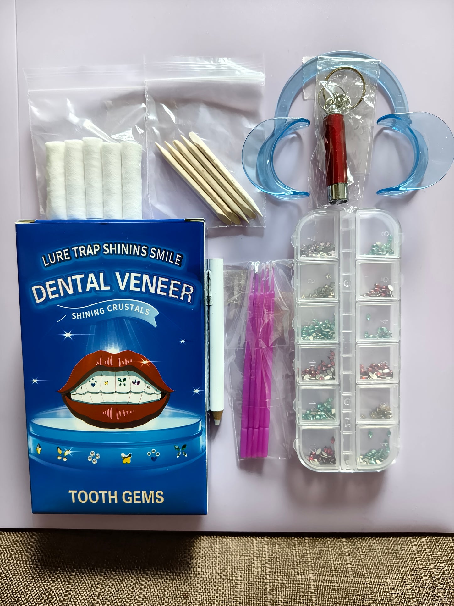 Australia Tooth Gem Kit, DIY Crystals Jewelry Kit Teeth Gems Set, 2025 New Professional Fashionable Y2k Tooth Gems for Teeth Fun at Home Use (White)