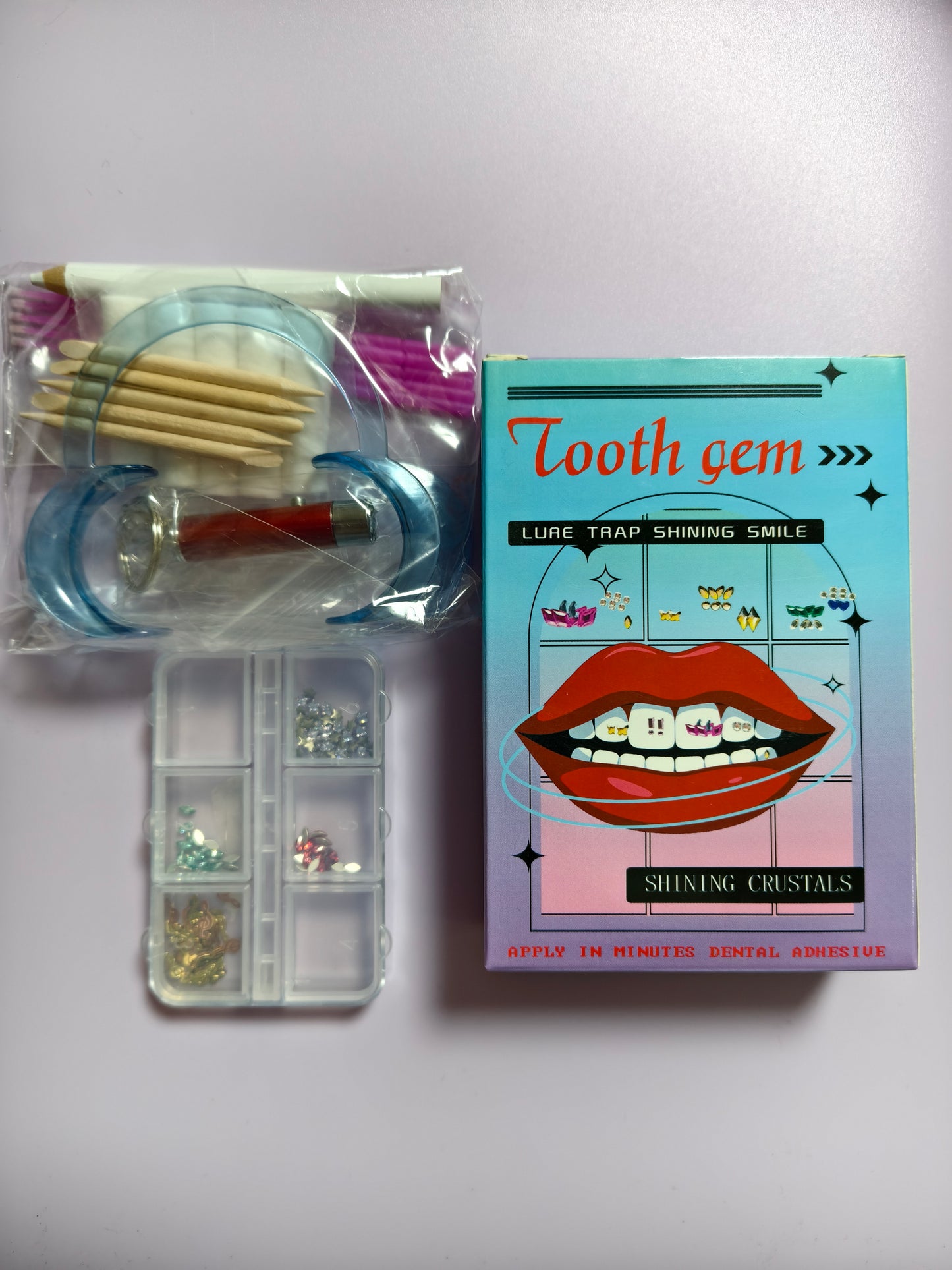 Australia Tooth Gem Kit, DIY Crystals Jewelry Kit Teeth Gems Set, 2025 New Professional Fashionable Y2k Tooth Gems for Teeth Fun at Home Use (White)