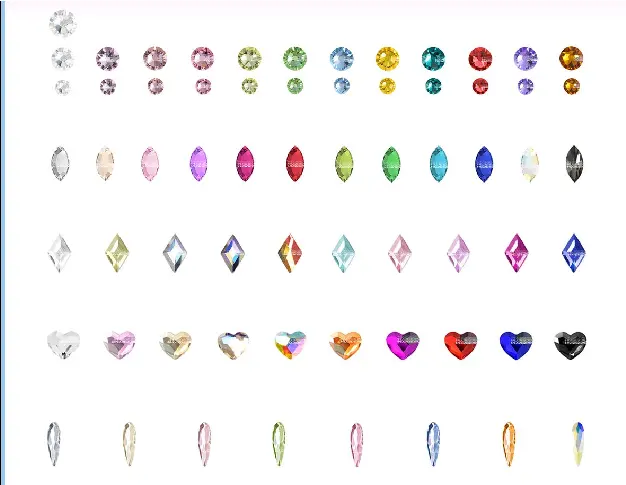 1440pcs/ Box Free Shipping Luxury Shinning Flat Tooth Gem Diamond Jewelry Crystal Tooth Gems Stones