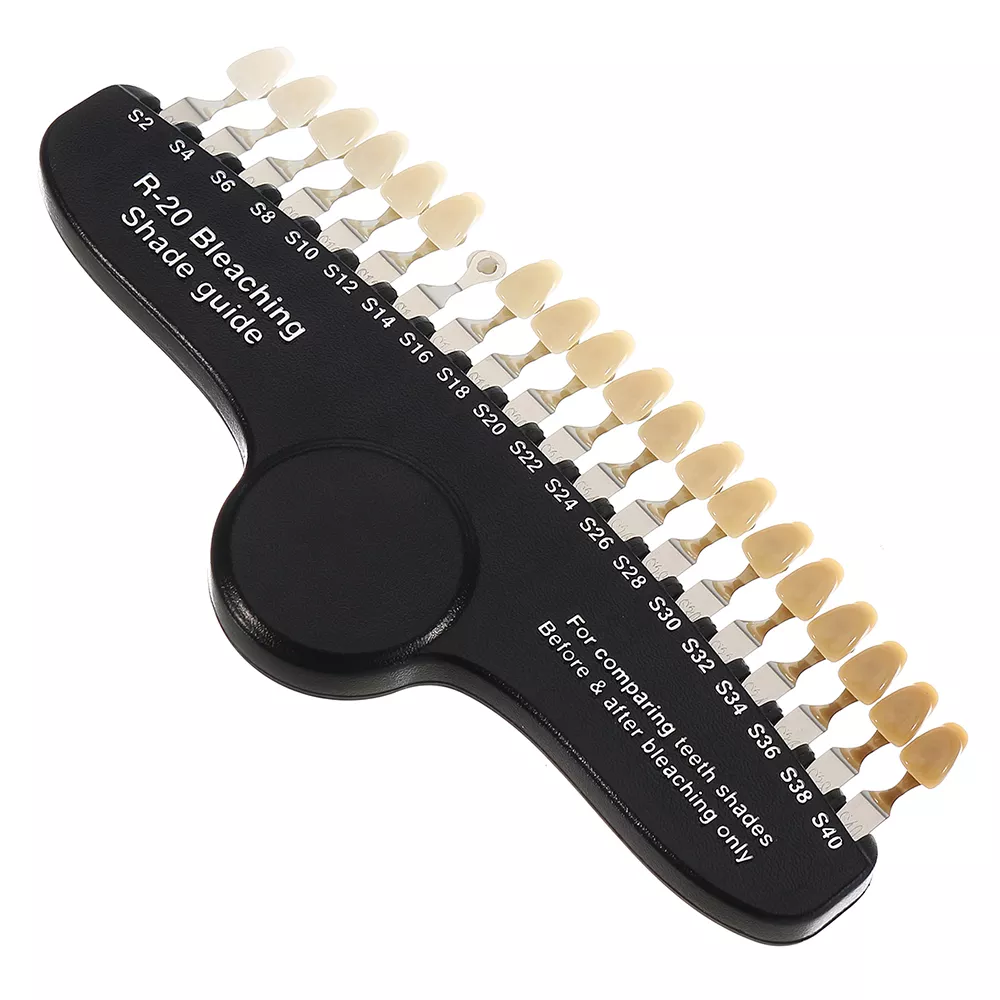 $14 shipping Teeth Whitening 3D Shade Guide Dental Tooth Bleaching Shade Chart Board 20 Colors Comparator