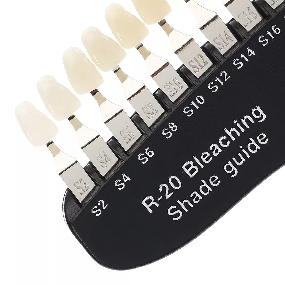 $14 shipping Teeth Whitening 3D Shade Guide Dental Tooth Bleaching Shade Chart Board 20 Colors Comparator