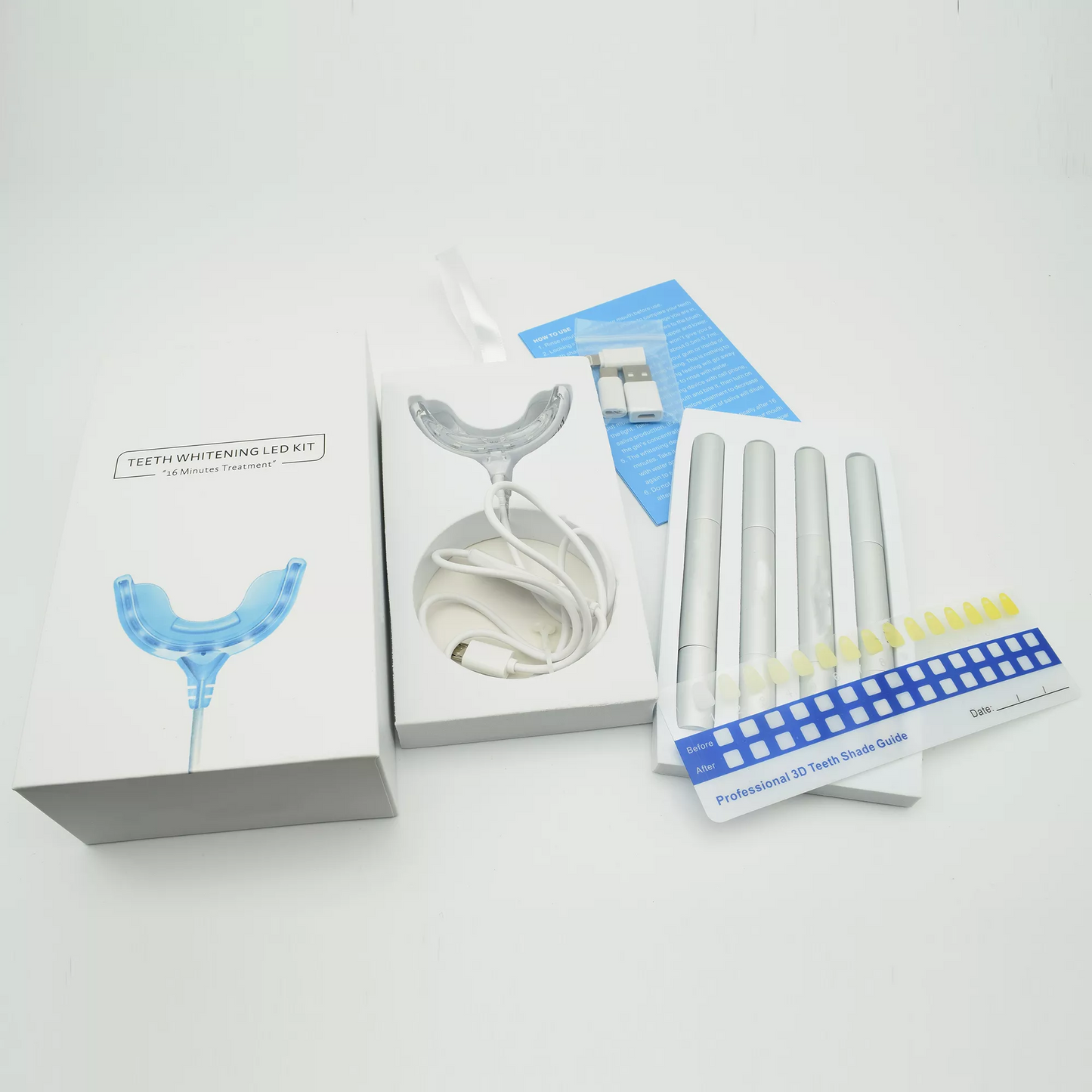 Free Shipping 10pcs/Pack CE Certified Professional Best Teeth Whitening Products At Home Teeth Whitening Kit With Led Accelerator