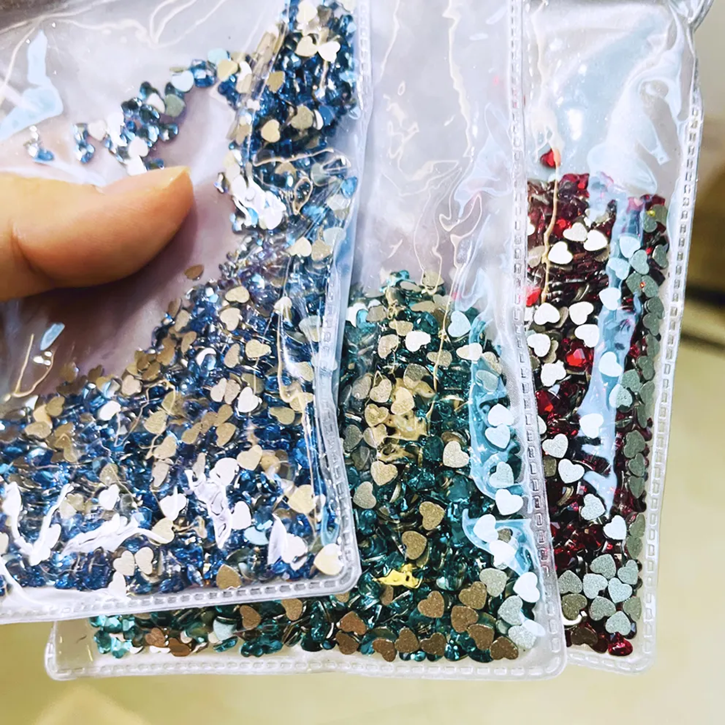 FREE SHIPPING TOOTH GEMS - HEART 3MM  100PCS IN ONE BAG