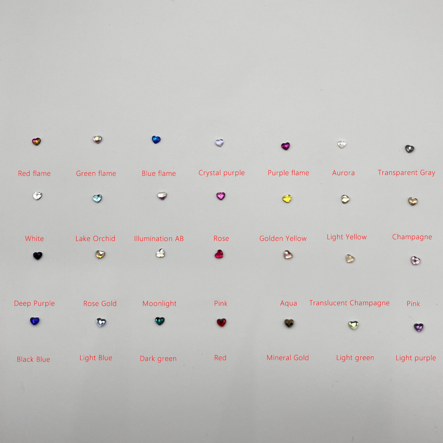 FREE SHIPPING TOOTH GEMS - HEART 3MM  100PCS IN ONE BAG