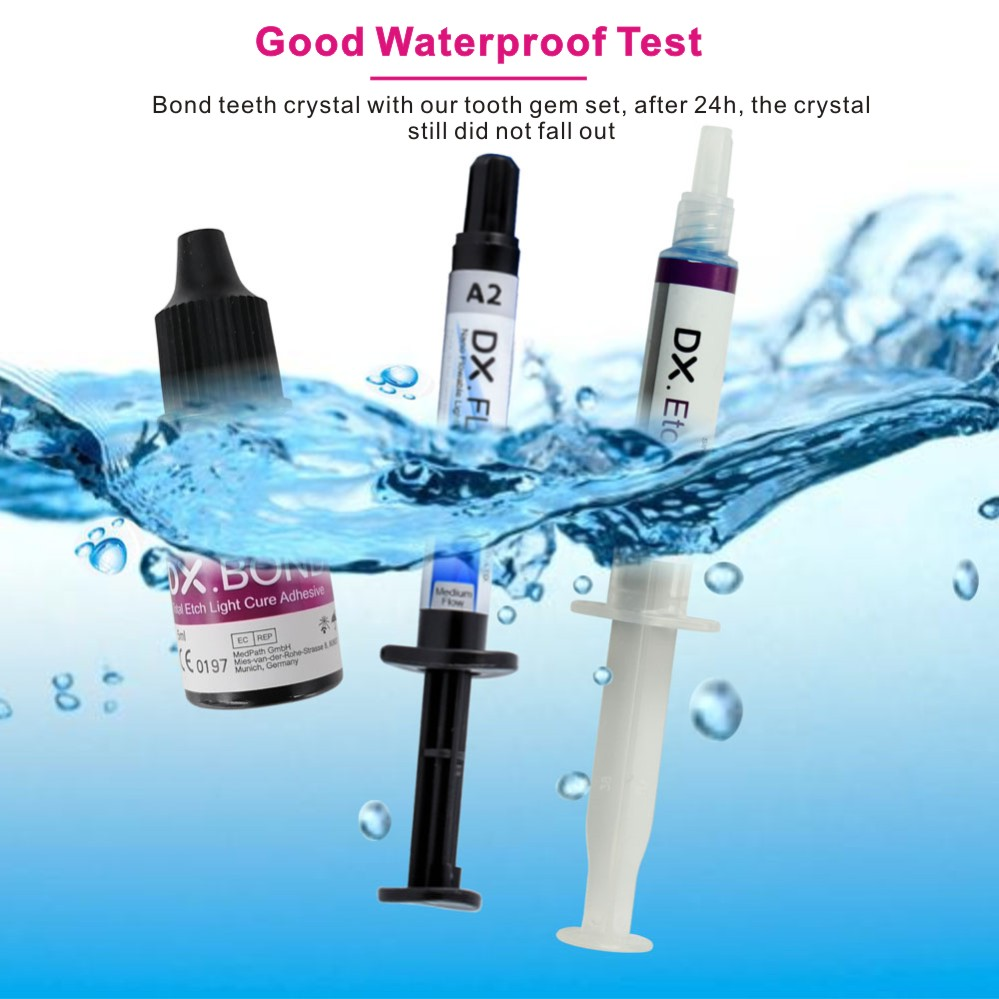 Free Shipping DX. Flow Composite(Medium Flow) 37% Etch 20 BAC Dental Etching Gel Bond V Light Cure Adhesive Tooth Gem Kit