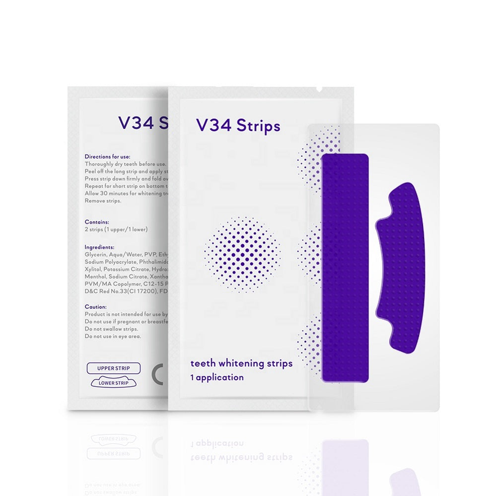 Free Shipping 10boxes/pack Hot selling V34 strips 7 Pairs 28pcs Teeth Private Label V34 Colour Corrector Strips