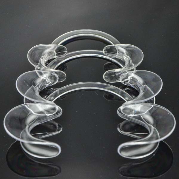 Free Shipping 50pcs/Pack Dental Cheek Retractor Mouth Opener for Teeth Whitening C-Shape Autoclavable, Clear Blue (Large,Small,Medium )
