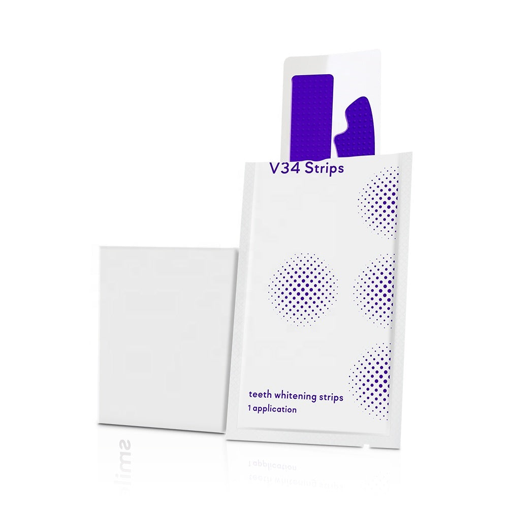 Free Shipping 10boxes/pack Hot selling V34 strips 7 Pairs 28pcs Teeth Private Label V34 Colour Corrector Strips