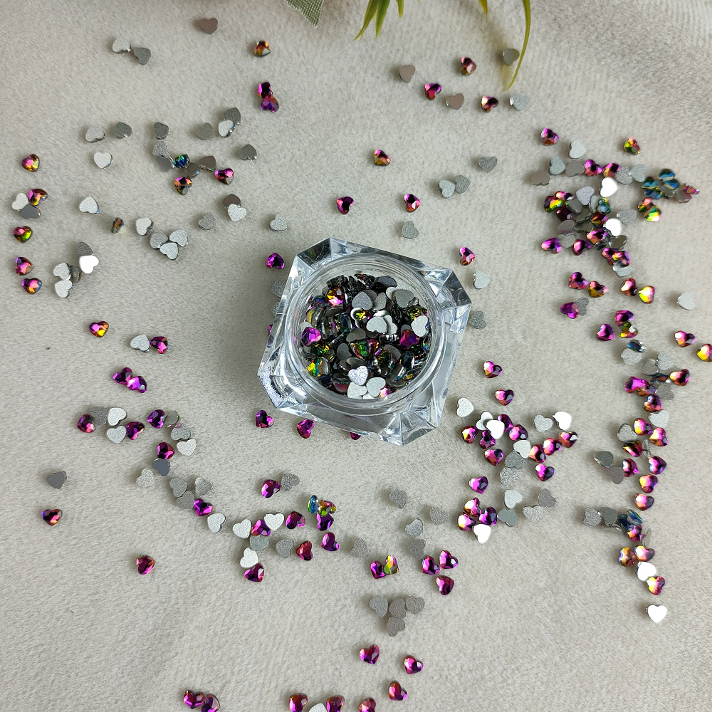 FREE SHIPPING TOOTH GEMS - HEART 3MM  100PCS IN ONE BAG
