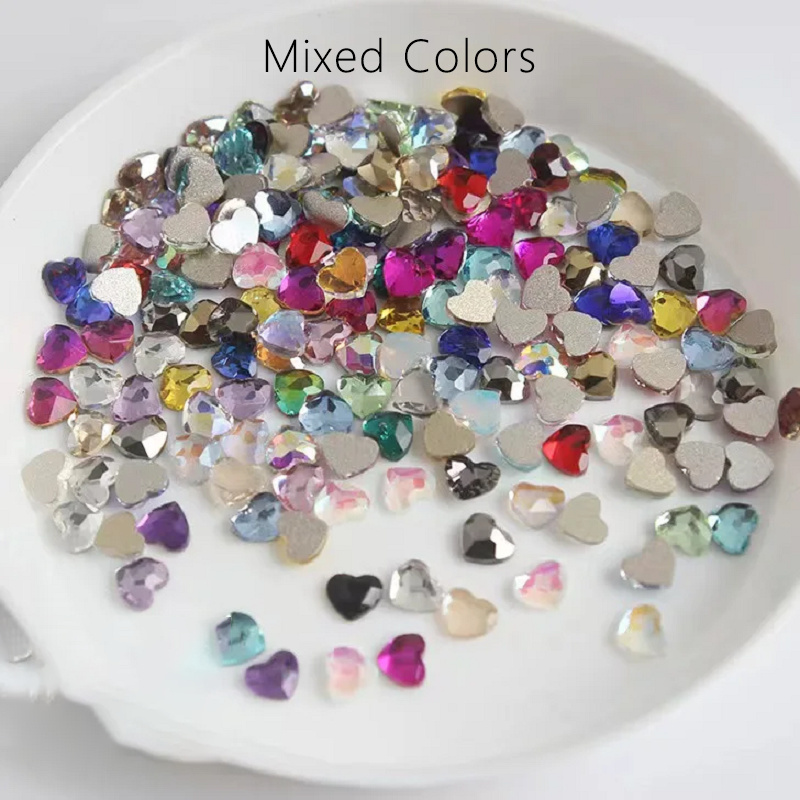 FREE SHIPPING TOOTH GEMS - HEART 3MM  100PCS IN ONE BAG